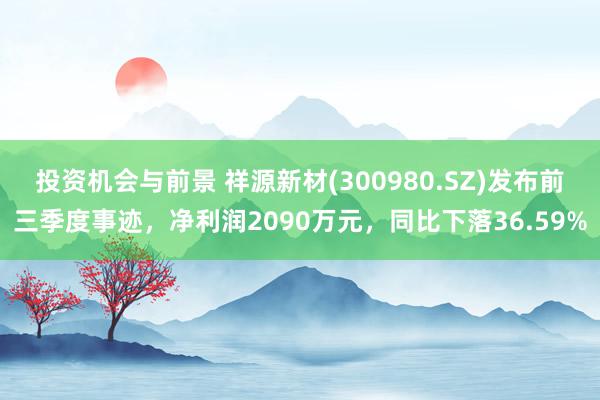 投资机会与前景 祥源新材(300980.SZ)发布前三季度事迹，净利润2090万元，同比下落36.59%