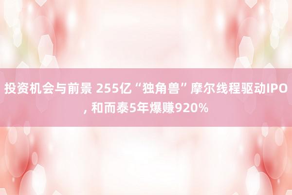 投资机会与前景 255亿“独角兽”摩尔线程驱动IPO, 和而泰5年爆赚920%