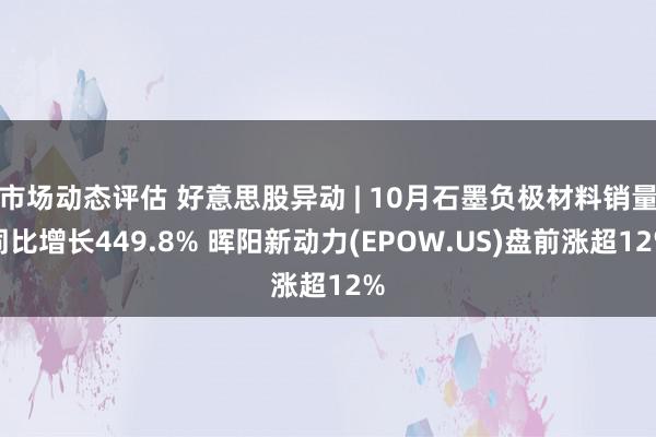 市场动态评估 好意思股异动 | 10月石墨负极材料销量同比增长449.8% 晖阳新动力(EPOW.US)盘前涨超12%