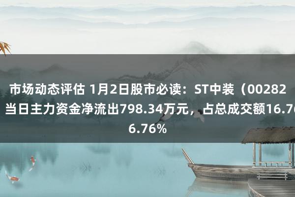 市场动态评估 1月2日股市必读：ST中装（002822）当日主力资金净流出798.34万元，占总成交额16.76%