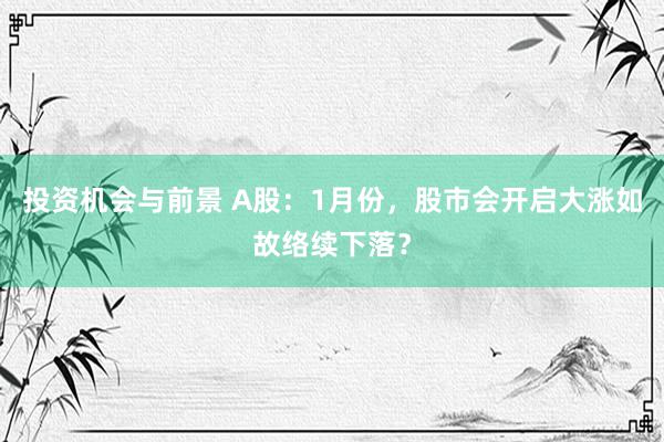 投资机会与前景 A股：1月份，股市会开启大涨如故络续下落？