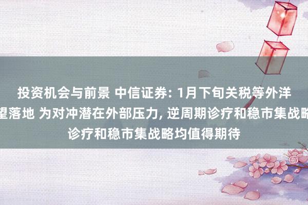 投资机会与前景 中信证券: 1月下旬关税等外洋扰动成分有望落地 为对冲潜在外部压力, 逆周期诊疗和稳市集战略均值得期待