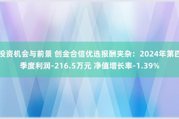 投资机会与前景 创金合信优选报酬夹杂：2024年第四季度利润-216.5万元 净值增长率-1.39%