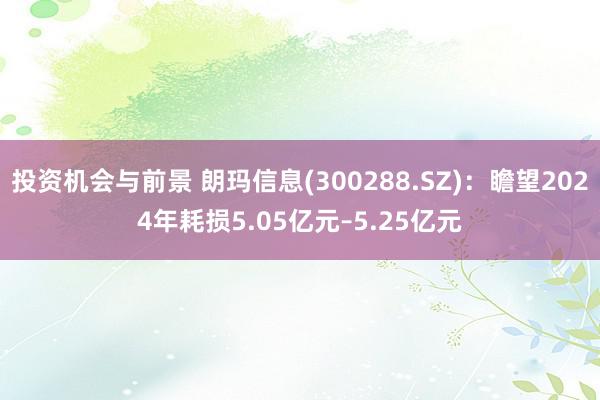 投资机会与前景 朗玛信息(300288.SZ)：瞻望2024年耗损5.05亿元–5.25亿元