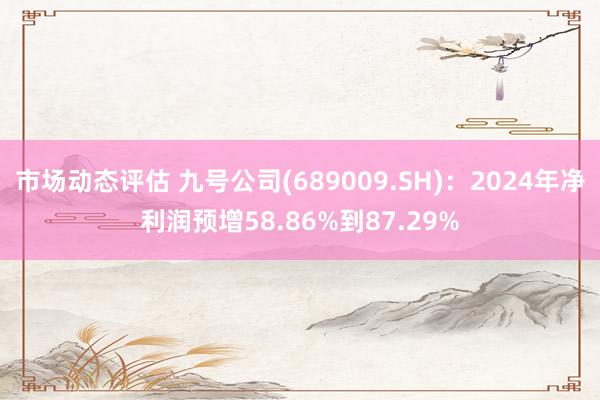 市场动态评估 九号公司(689009.SH)：2024年净利润预增58.86%到87.29%