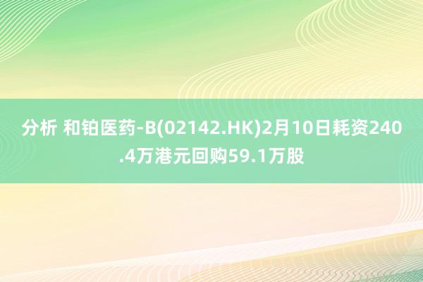 分析 和铂医药-B(02142.HK)2月10日耗资240.4万港元回购59.1万股