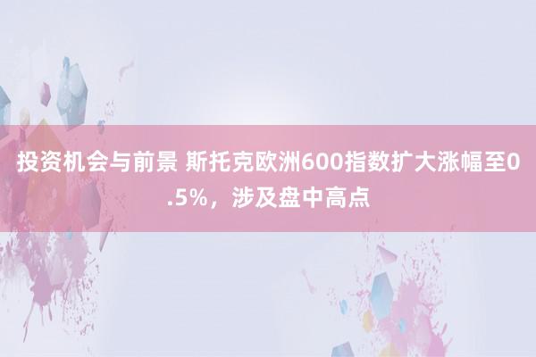 投资机会与前景 斯托克欧洲600指数扩大涨幅至0.5%，涉及盘中高点