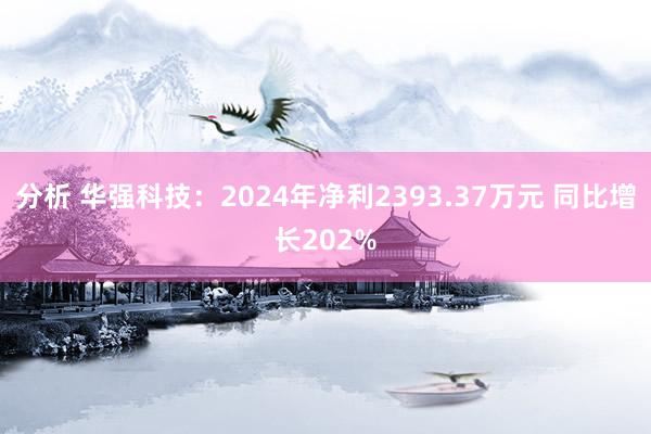 分析 华强科技：2024年净利2393.37万元 同比增长202%