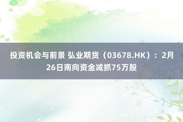 投资机会与前景 弘业期货（03678.HK）：2月26日南向资金减抓75万股