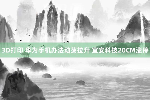 3D打印 华为手机办法动荡拉升 宜安科技20CM涨停