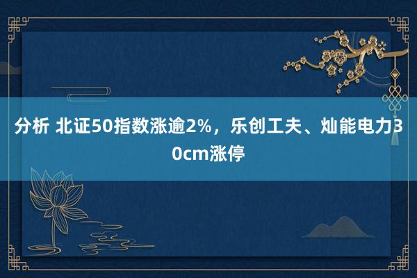 分析 北证50指数涨逾2%，乐创工夫、灿能电力30cm涨停