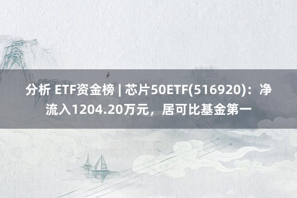 分析 ETF资金榜 | 芯片50ETF(516920)：净流入1204.20万元，居可比基金第一