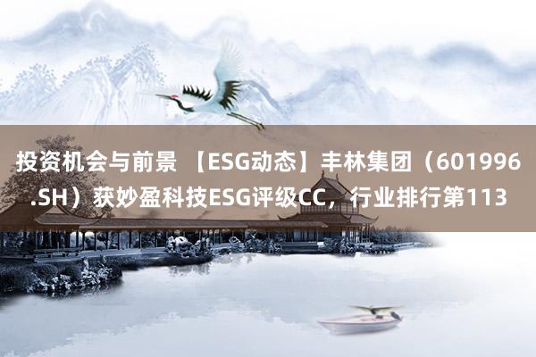 投资机会与前景 【ESG动态】丰林集团（601996.SH）获妙盈科技ESG评级CC，行业排行第113